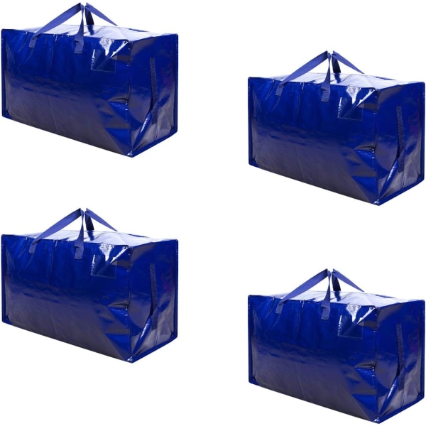 4 Large Heavy Duty Storage Bags with Zipper Closure and Label Poc