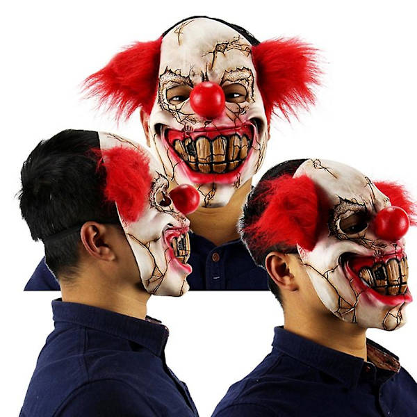 Halloween Festival Party Latex Bald Clown Frightened Mask DXGHC