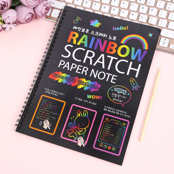 2 delar Stor Scratch Book Barns DIY Colorful Scratch Pain