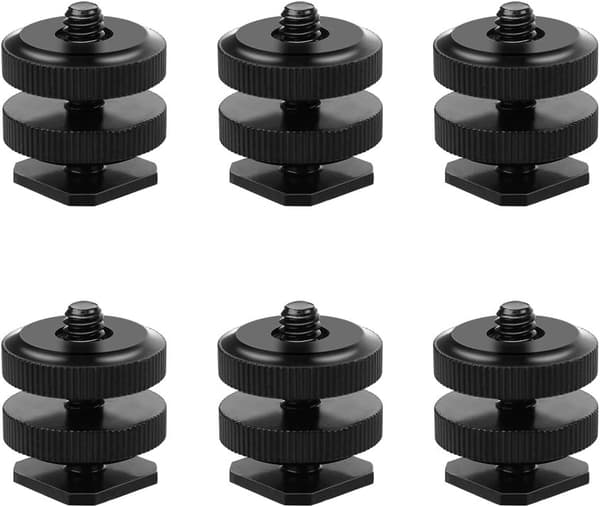 Kamera Hotsko Adapter 6 stk Hotsko 1/4 Skruefeste Adapter Ca
