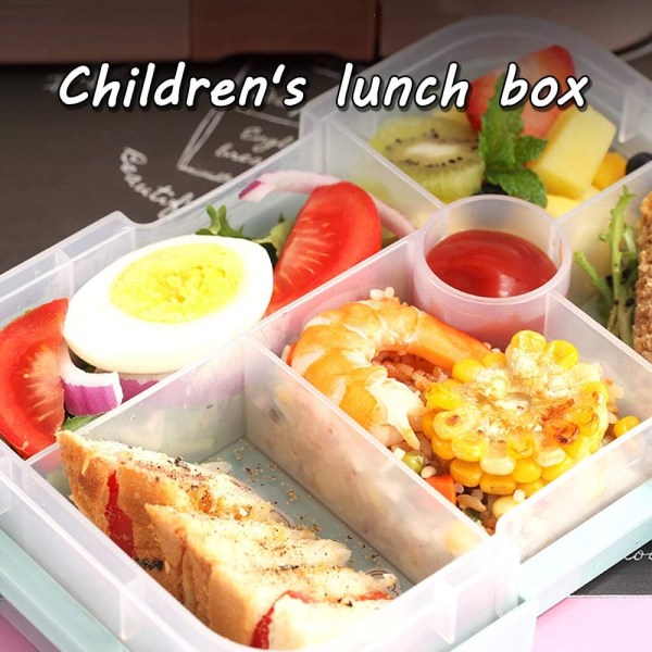Barnens mellanmålslåda, 6 fack, läckagesäker lunchlåda för barn, pojke
