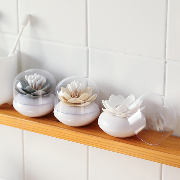 Opbevaringsboks Tandpirkersholder Vatpind Organizer Lotus Formet