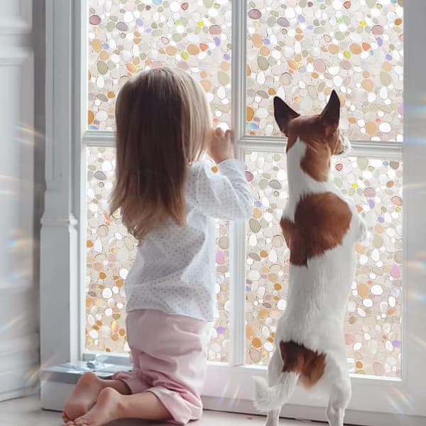 Vindufilm 3D Cobblestone Mønster Vindufilm Ikke-Limende Vindu