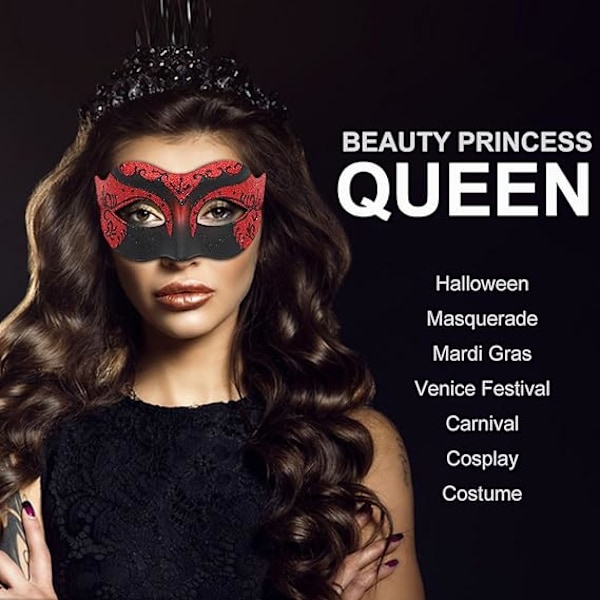 Maskeradmask för Män Kvinnor Par Venetianska Mask för Halloween