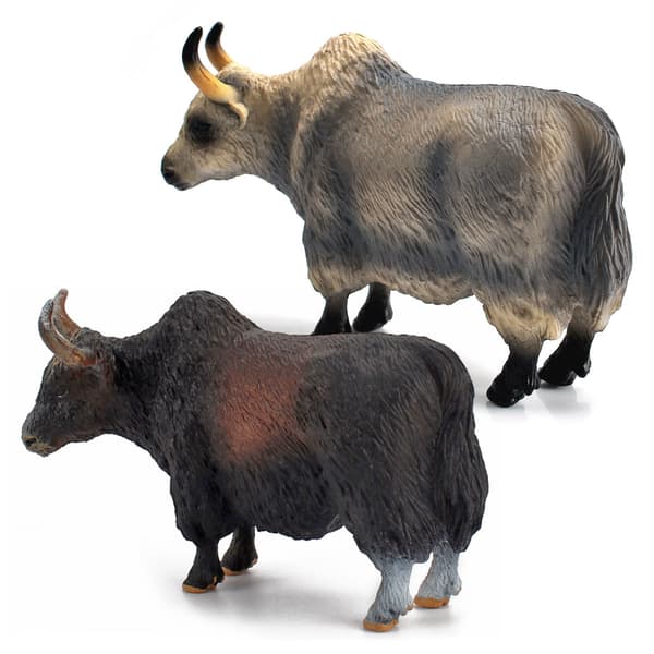1 st American Yak Modellset Solid Highland Yak Prydnadsleksak B