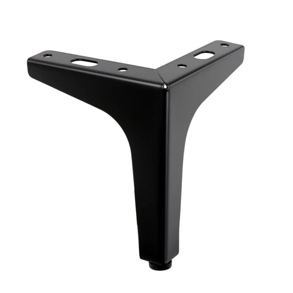 4-pak 10 cm sorte metalmøbelben - til skabe, sofa, kaffe