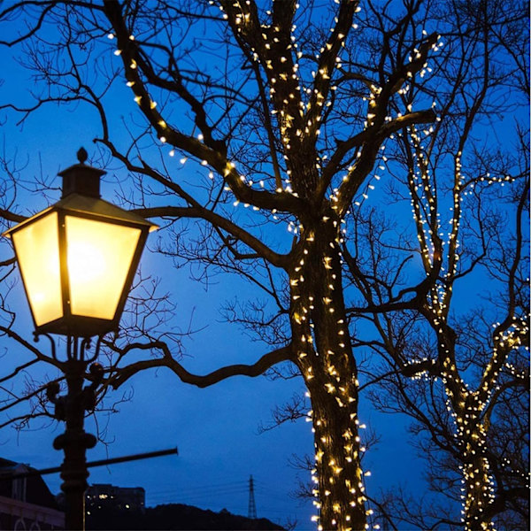 20M 200 LED Solcellelys Utendørs Vanntette Solcellelys