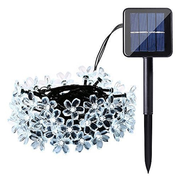 Solcellsstränglampor för utomhus, 6,5m 30 LED-fairylights Blomljus