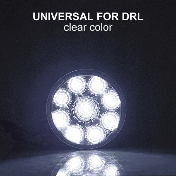 2-delt rund 9LED dagslys kørelys bil universal LED