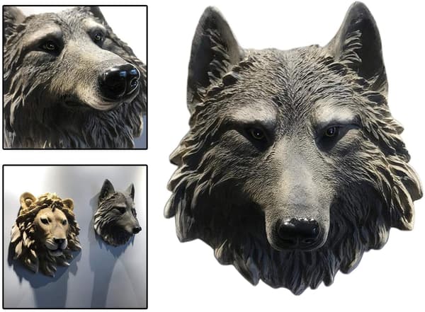 Rustikk 3D Dyrehode Veggdekorasjon Statuer Landlig Rom Vær