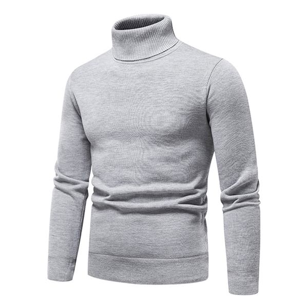 Herrar Tröja Pullover Tjock Stickad Enfärgad Hög Krage