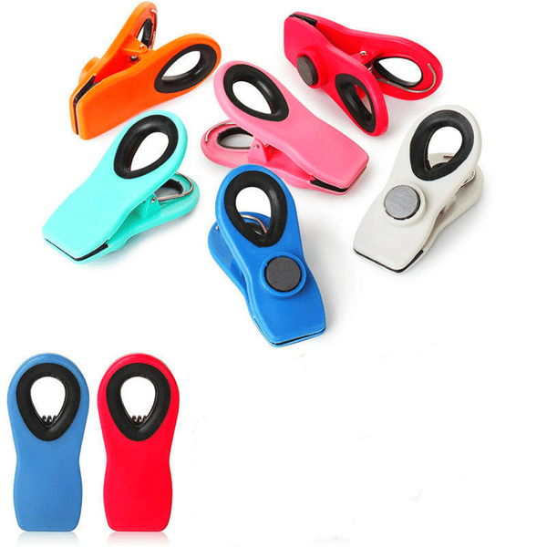 Chipclips, magnetiska clips, 7-pack, påsklämmor, matpåsklämmor, ma
