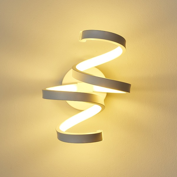 Modern Spiral LED Vägglampa Väggmonterad Ljus Hemma Sängbord Aisl