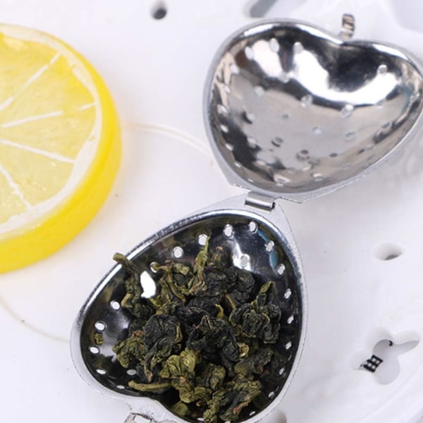 1 stk. Te-sil Heart-formet Infuser i Rustfritt Stål Mesh