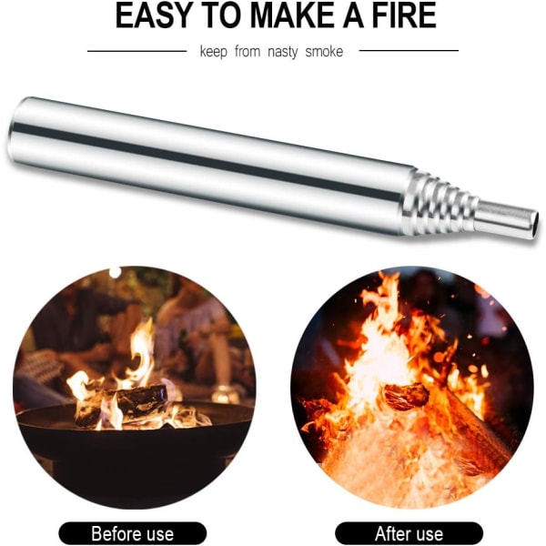 3 delar Fickbälg Fire Tube Rostfritt stål Pocket Survival