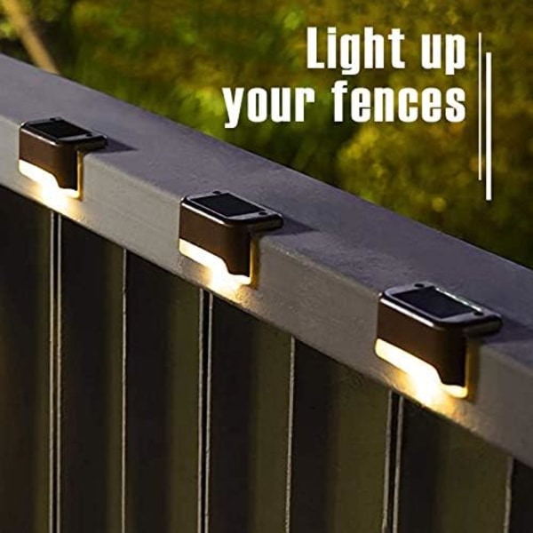 4-pack Sol-drivna Däcklampor, Trappstegslampor Vattentäta LED-lampor