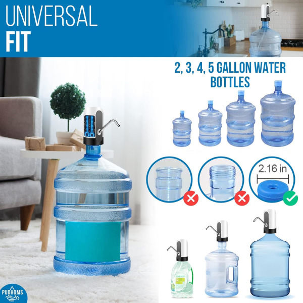 5 Gallon Water Dispenser - USB Charging Universal Fit Water Bottl