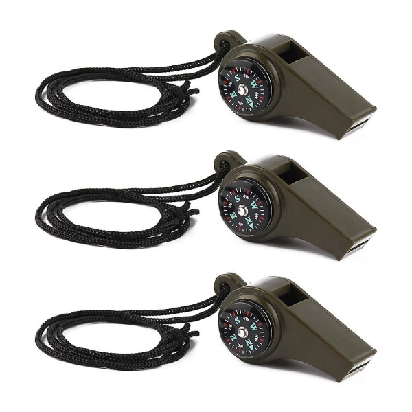 3-pack nödsignalvisselpipor, 3-i-1 nödvisselpipor med