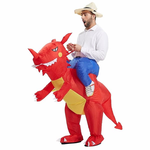 Uppblåsbar Dinosaurie Maskerad Polyesterklänning DXGHC