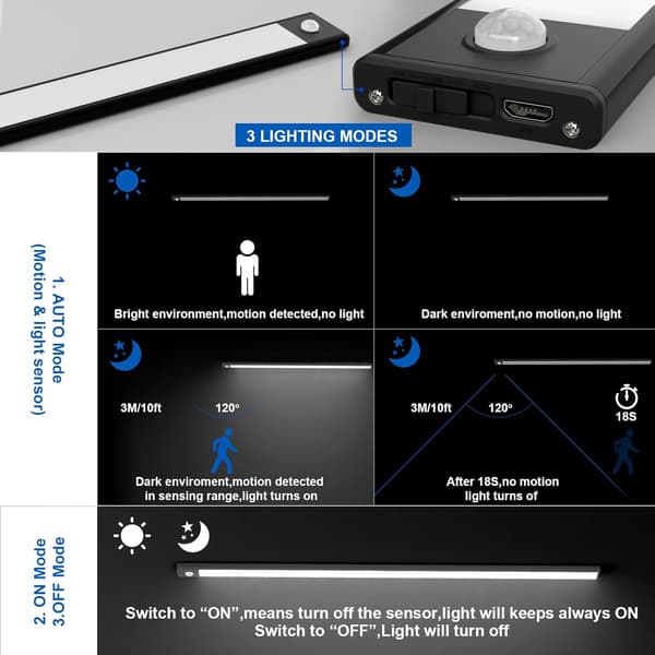 2 stk 113 LED Kleskaplys 40cm, Trådløs, USB-oppladbar, Magn