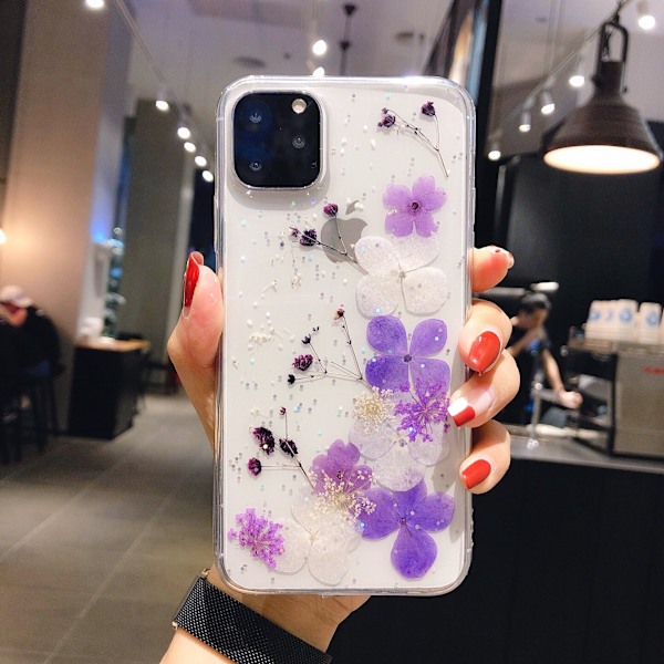 2 stycken Passar för iphone13ProMax Lim Torr Blomma Odödlig