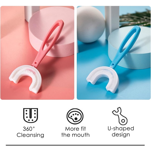 6 Pcs Children's U-Shaped Toothbrush for Child and Baby with Sili