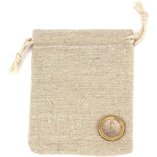 Jutepose, 10 stk. Små stofposer 9 x 12 cm Bomuldspose, Jute