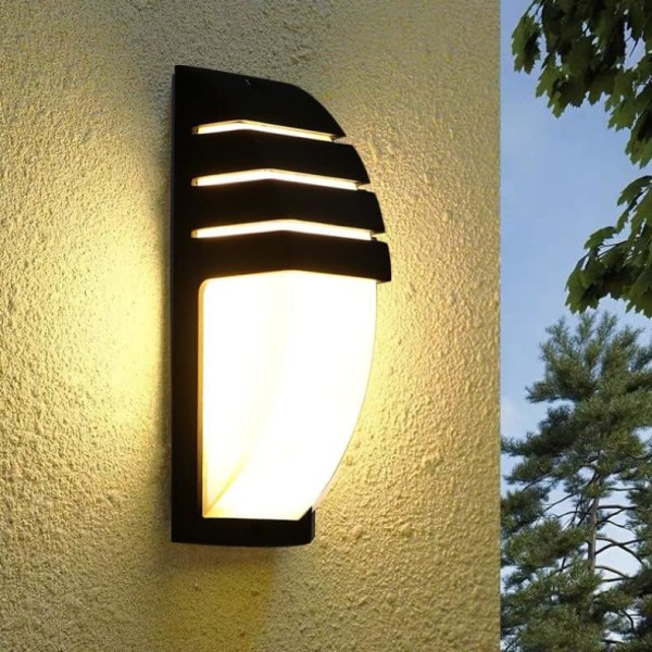 Vägglampa inomhus/utomhus, 12W svart LED-vägglampa, justerbar B