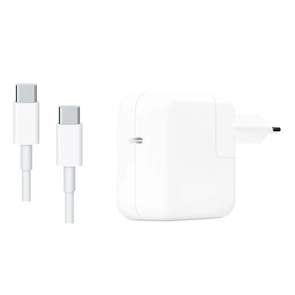 Lader for MacBook, iPad og iPhone, 30W med USB-C-kabel, ta