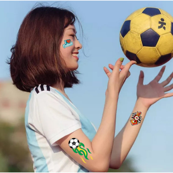 10 tecknade sport fotboll tatuering klistermärken World Cup tema creati