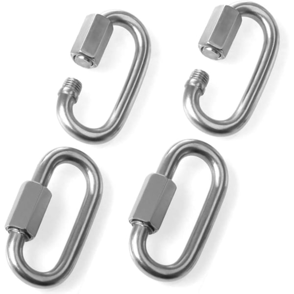 8mm Snabbkoppling Oval Karabinkedja Snabbkopplingar Koppling 4st M8
