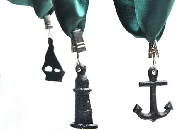 4 stk. støbejerns dugvægte med clips, Vintage Windpro