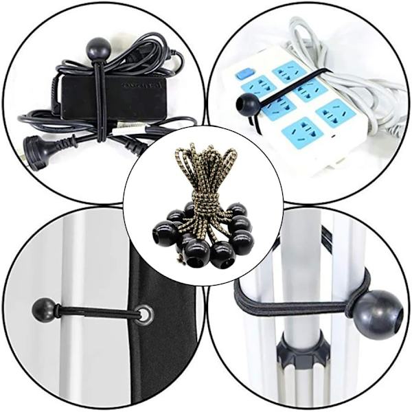 Elastiske Bungee-Snore med Kugle, 30 Styk Bungee Ball Bungee Bung