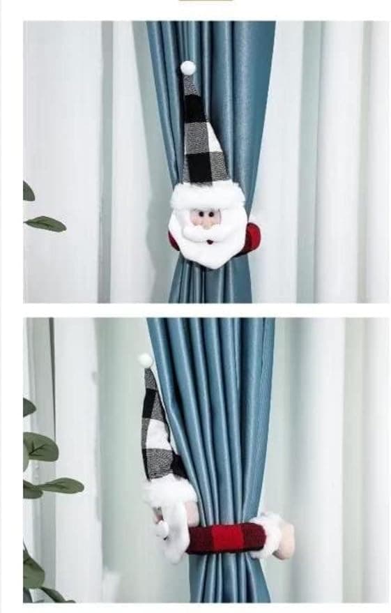 2 stycken julgardinband med tomte 27 * 48cm