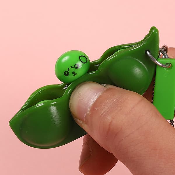 3-pack Edamame-nyckelring Fidget-leksaker - Squeeze-a-Bean Pea Sojaböna Leksaker Present