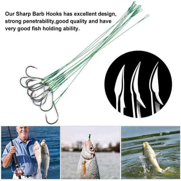 Pakke med 10 Fiskekroker Høykarbonstål Hagekroker Fiske H