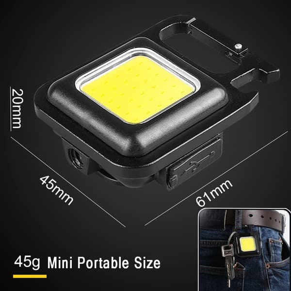 Mini LED Inspeksjonsarbeidslys Oppladbart Magnetisk COB Bærbar