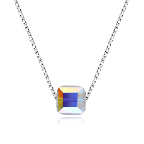 S925 sterling silver damernas utsökta geometriska lådkedja
