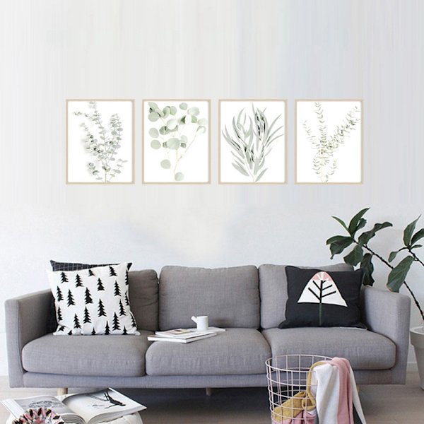 Botaniska Växtväggkonsttryck - Set om 4 Väggdekortryck