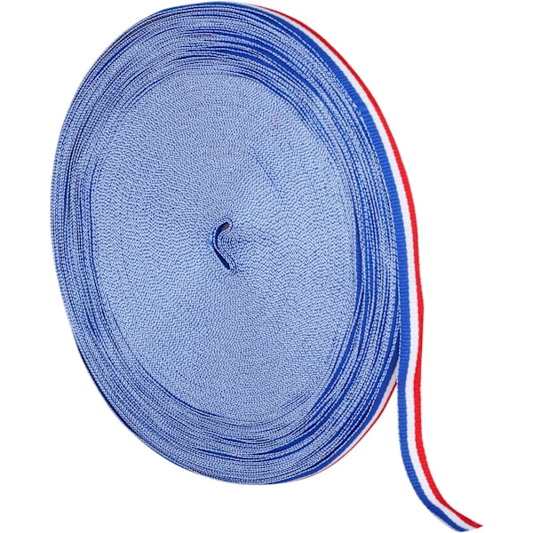 Nylonband 50m x 10mm Dekorativ Spol Tricolor Röd Vit Blå DXGHC