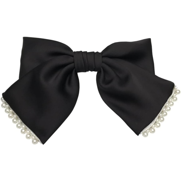 Hairpin Big Bowknot Hairpin Black Satin Hairpin Horizontal Hairpi