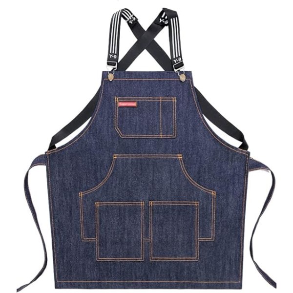 Jeansforkle for menn og kvinner - Hagearbeid, servitører, arbeid, kjøkken - B DXGHC
