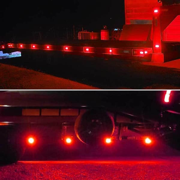 4x Röda 9 LED Sidomarkörlampor för Bil Lastbil Trailer Pi