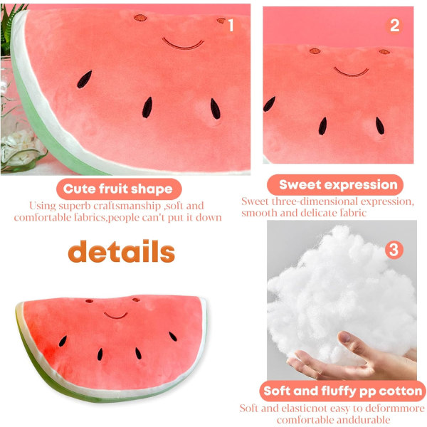 11,8 tum Vattenmelon Plyschkudde Mjuk Fylld Frukt Plyschleksak Gi DXGHC