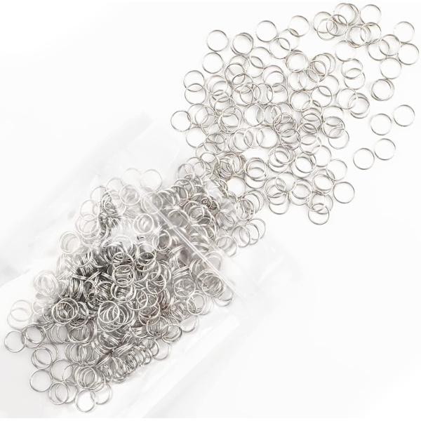 500 stk 8 mm Dobbelsløyfe Splitthøringer Mini Metallring Con
