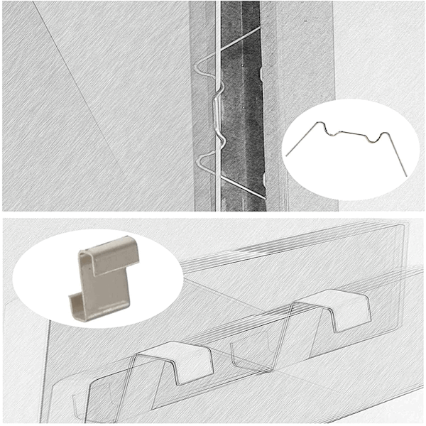 Z-klemme: 50 stk + W-klemme (162*95*30mm): 50 stk drivhusglas pa