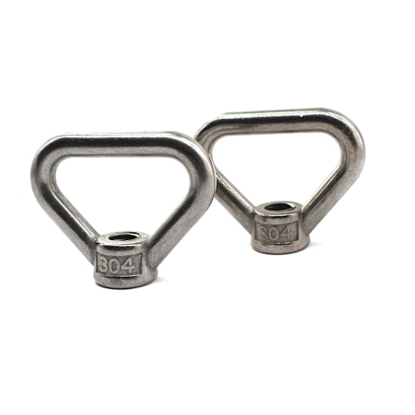 4 stk M8 Heavy Duty 304 Rustfritt Stål Trekantformet Øyenøtter