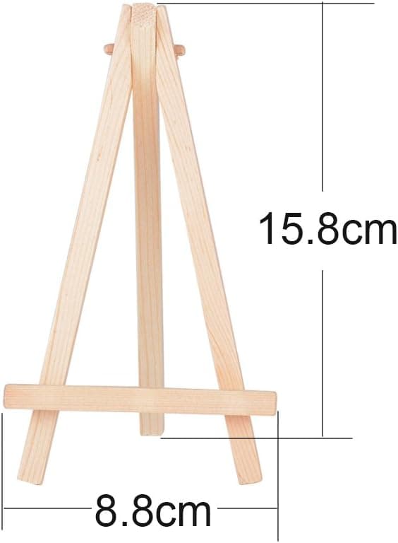 (15,8 x 8,8 cm) Sæt af 20 Mini Træstaffeli Triangel Bordholder