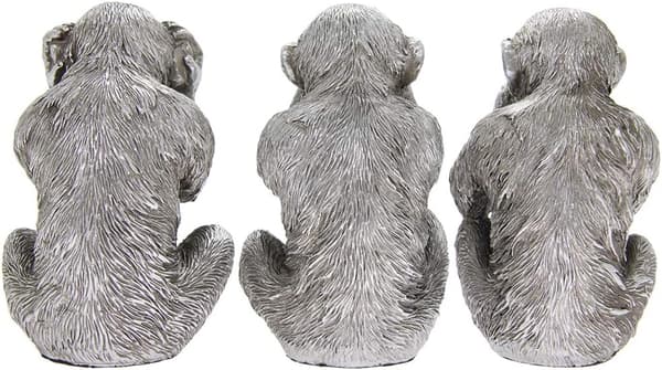 Visdomsapor Prydnadsföremål i Antik Silverfinish Bil orangutang DXGHC