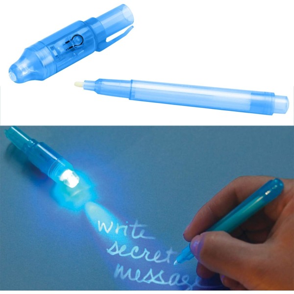 14 Invisible Ink Pennor med UV-ljus Invisible Ink Penna -- Perfekt